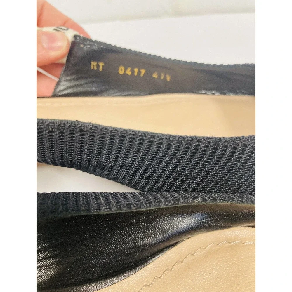 CHRISTIAN DIOR $990 Black Technical Fabric J’adior Ribbon Slingback Flats 41.5 - Picture 9 of 9